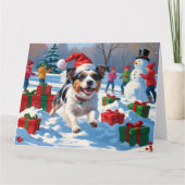 Australische Terriër Kerstfeest Sneeuwscène Kaart (Voorkant)