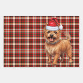 Australische Terriër Kersthond Red Plaid Inpakpapier Vel (Voorkant 2)