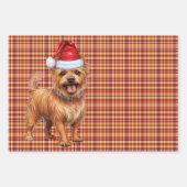 Australische Terriër Kersthond Red Plaid Inpakpapier Vel (Voorkant)