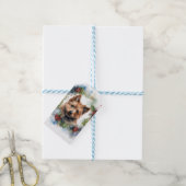 Australische Terriër Kerstkrans Feestelijke Pup Cadeaulabel (Met Touw)