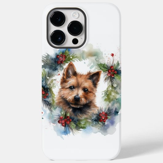 Australische Terriër Kerstkrans Feestelijke Pup Case-Mate iPhone Case (Achterkant)