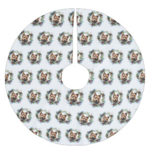 Australische Terriër Kerstkrans Feestelijke Pup Kerstboom Rok