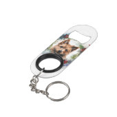 Australische Terriër Kerstkrans Feestelijke Pup Mini Flessenopener (Achterkant Gekanteld)