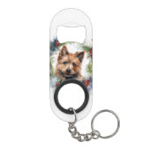 Australische Terriër Kerstkrans Feestelijke Pup Mini Flessenopener (Achterkant)