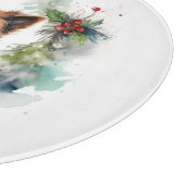 Australische Terriër Kerstkrans Feestelijke Pup Snijplank (Hoek)