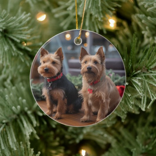 Australische Terrier Kerstmis Cruise: Pawsome Keramisch Ornament (Boom)