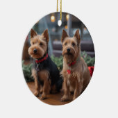 Australische Terrier Kerstmis Cruise: Pawsome Keramisch Ornament (Rechts)