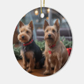 Australische Terrier Kerstmis Cruise: Pawsome Keramisch Ornament (Links)
