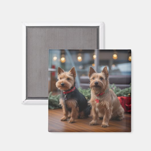 Australische Terrier Kerstmis Cruise: Pawsome Magneet (Voorkant / Achterkant)