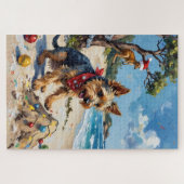 Australische Terriër Kerstmis Down Under Vakantie Legpuzzel (Horizontaal)