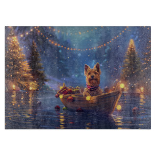 Australische Terrier Kerstmis Feestelijke Reis Snijplank