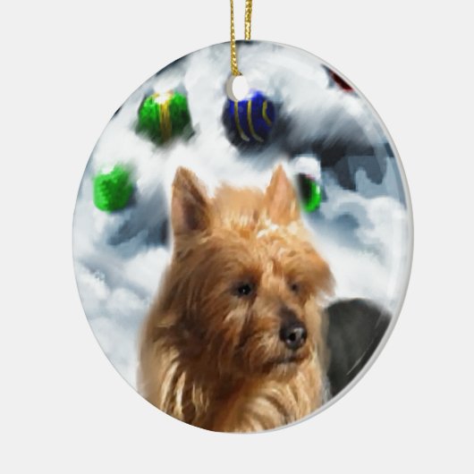Australische Terrier Kerstmis Keramisch Ornament (Links)