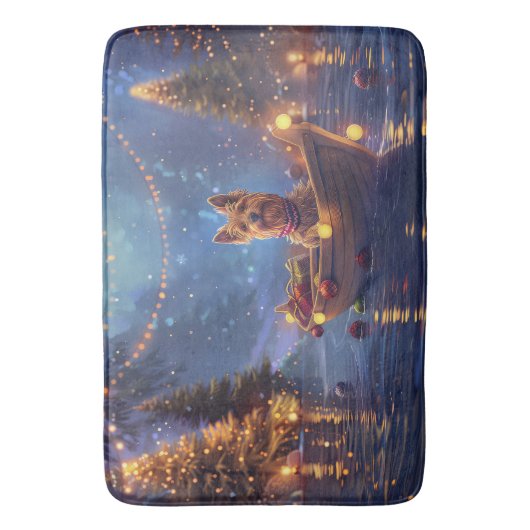 Australische Terriër Kerstvakantie Badmat (Voorkant Verticaal)