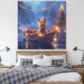 Australische Terriër Kerstvakantie Canvas Afdruk (Insitu (Slaapkamer))