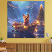 Australische Terriër Kerstvakantie Canvas Afdruk (Insitu (Woonkamer))