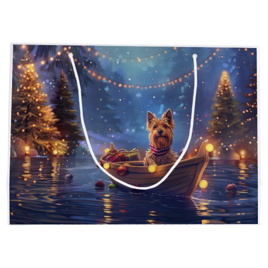 Australische Terriër Kerstvakantie Groot Cadeauzakje (Achterkant)