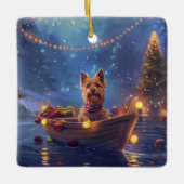 Australische Terriër Kerstvakantie Keramisch Ornament (Voorkant)