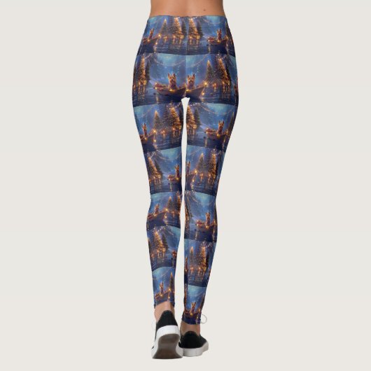 Australische Terriër Kerstvakantie Leggings (Achterkant)