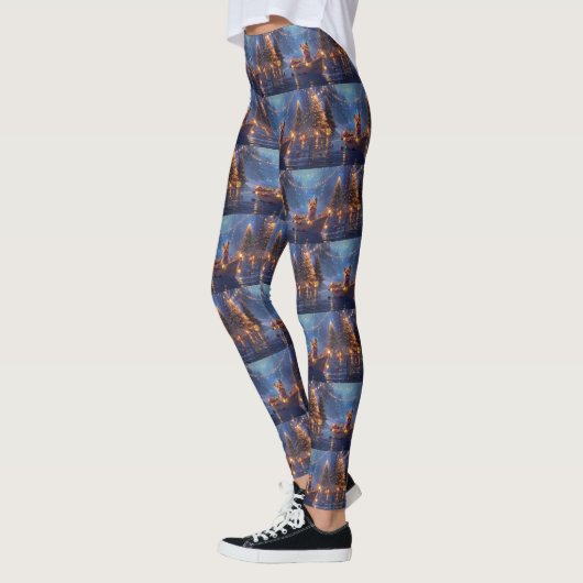 Australische Terriër Kerstvakantie Leggings (Links)