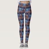 Australische Terriër Kerstvakantie Leggings (Voorkant)