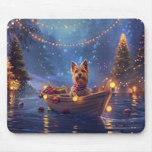 Australische Terriër Kerstvakantie Muismat (Voorkant)