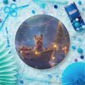 Australische Terriër Kerstvakantie Papieren Bordje (Feest)