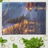 Australische Terriër Kerstvakantie Theedoek (Gevouwen)