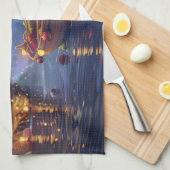 Australische Terriër Kerstvakantie Theedoek (Quarter Fold)