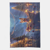 Australische Terriër Kerstvakantie Theedoek (Verticaal)