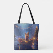 Australische Terriër Kerstvakantie Tote Bag (Achterkant)