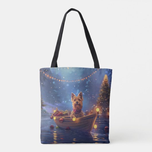 Australische Terriër Kerstvakantie Tote Bag (Achterkant)