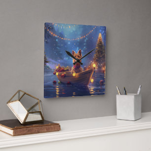 Australische Terriër Kerstvakantie Vierkante Klok