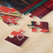 Australische Terriër met kerstcadeaus open haard Legpuzzel (Zijkant)
