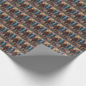 Australische Terriër met kerstgeschenken open haar Cadeaupapier (Hoek)