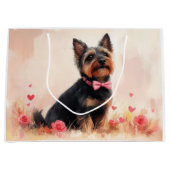Australische Terriër met Rozen - Valentijnsdag Groot Cadeauzakje (Voorkant)