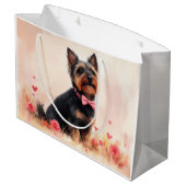 Australische Terriër met Rozen - Valentijnsdag Groot Cadeauzakje (Achterkant Gekanteld)