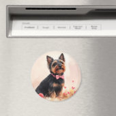 Australische Terriër met Rozen - Valentijnsdag Magneet (Insitu (Vaatwasser))