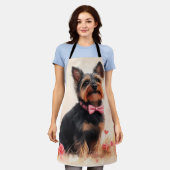 Australische Terriër met Rozen - Valentijnsdag Schort (Gedragen)