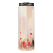 Australische Terriër met Rozen - Valentijnsdag Thermosbeker (Achterkant)