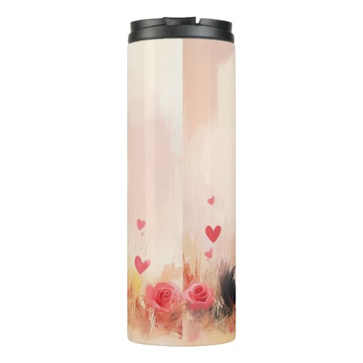 Australische Terriër met Rozen - Valentijnsdag Thermosbeker (Achterkant)