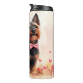 Australische Terriër met Rozen - Valentijnsdag Thermosbeker (Geroteerd rechts)