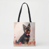 Australische Terriër met Rozen - Valentijnsdag Tote Bag (Voorkant)