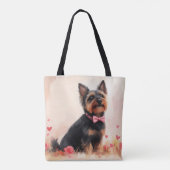 Australische Terriër met Rozen - Valentijnsdag Tote Bag (Achterkant)