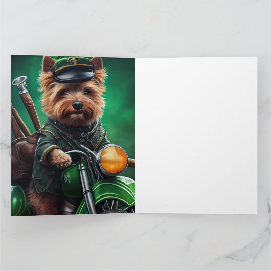 Australische Terrier motor St. Patrick's Day Kaart (Binnen)