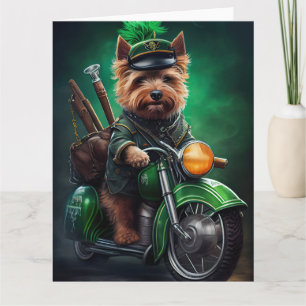 Australische Terrier motor St. Patrick's Day Kaart