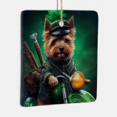 Australische Terrier motor St. Patrick's Day Keramisch Ornament (Rechts)