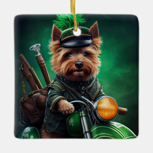 Australische Terrier motor St. Patrick's Day Keramisch Ornament