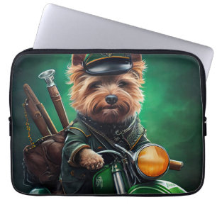 Australische Terrier motor St. Patrick's Day Laptop Sleeve
