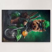 Australische Terrier motor St. Patrick's Day Legpuzzel (Horizontaal)
