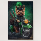 Australische Terrier motor St. Patrick's Day Legpuzzel (Verticaal)